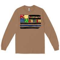Toasted Coconut autism usa flag Long Sleeve Tee - MaliasSmallBusiness
