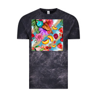 Cloud Black flowers ice cream fruit Vintage Tee - BundleAndBundleShop