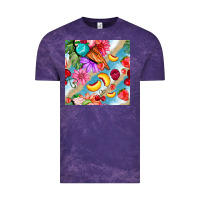 Cloud Purple flowers ice cream fruit Vintage Tee - BundleAndBundleShop