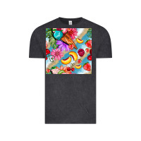 Vintage Black flowers ice cream fruit Vintage Tee - BundleAndBundleShop