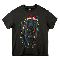 Asphalt christmas black angus cattle with lights Heavy Core Tee - RanaPortraitStore
