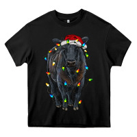 Black christmas black angus cattle with lights Heavy Core Tee - RanaPortraitStore