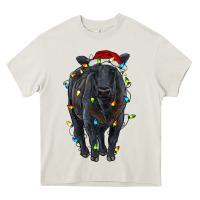 Cream christmas black angus cattle with lights Heavy Core Tee - RanaPortraitStore
