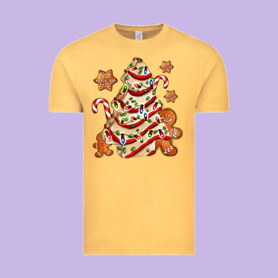 Christmas Tree Cake And Cookies Ado Vintage Tee Designed By Adodesignshop