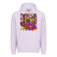 Lilac Mardi Gras hearts Premium Hoodie - NancyCooperArtShop