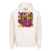 Pale Pink Mardi Gras hearts Premium Hoodie - NancyCooperArtShop