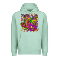 Seafoam Mardi Gras hearts Premium Hoodie - NancyCooperArtShop