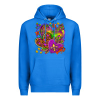 True Royal Mardi Gras hearts Premium Hoodie - NancyCooperArtShop