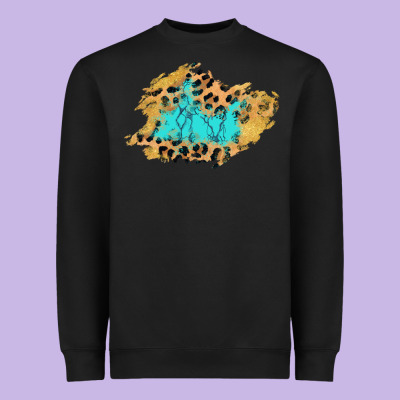 Glitter Leopard Turquoise Patch Heavyweight Sweatshirt Designed By Adodesignshop