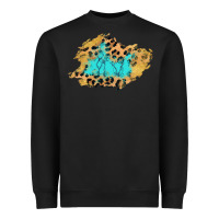 Black glitter leopard turquoise patch Heavyweight Sweatshirt - AdoDesignShop