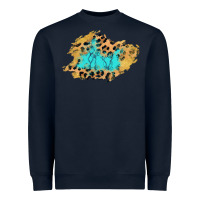 Navy glitter leopard turquoise patch Heavyweight Sweatshirt - AdoDesignShop