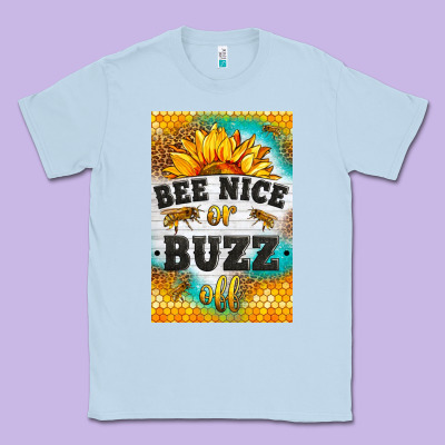 Bee Nice Or Buzz Off Classic Tee Designed By Lillyallendesigns