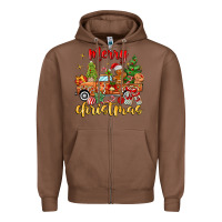 Chestnut merry christmas gingerbread truck Zipper Hoodie - MaliasSmallBusiness