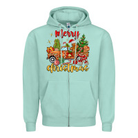 Seafoam merry christmas gingerbread truck Zipper Hoodie - MaliasSmallBusiness