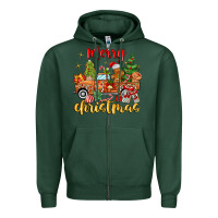 Sports Green merry christmas gingerbread truck Zipper Hoodie - MaliasSmallBusiness