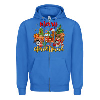 True Royal merry christmas gingerbread truck Zipper Hoodie - MaliasSmallBusiness