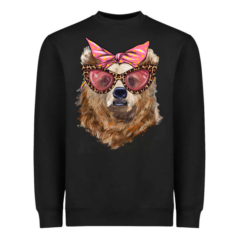 Mama Bear With Glasses And Bandana Heavyweight Sweatshirt by Artiststas | Teevron