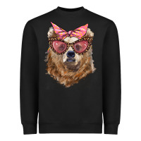 Black mama bear with glasses and bandana Heavyweight Sweatshirt - Artiststas