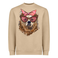 Mushroom mama bear with glasses and bandana Heavyweight Sweatshirt - Artiststas