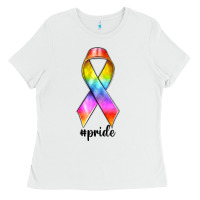 White pride ribbon Ladies Tee - texasbilliewilder