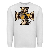 Oatmeal Heather Leopard Bucking Bronco Premium Sweatshirt - Bettercallsaul