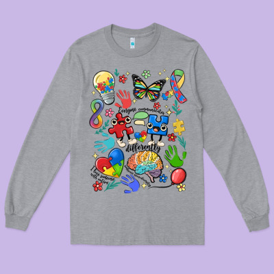 Somebody's Loud & Proud Autism Mama Long Sleeve Tee Designed By Maliassmallbusiness