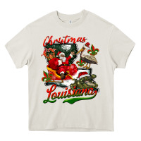 Cream louisiana christmas with  afro santa Heavy Core Tee - BarkalooDesign