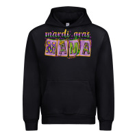 Black Mardi Gras Mama with Beads Urban Hoodie - HowdyJamesFarm