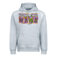 Heather Grey Mardi Gras Mama with Beads Urban Hoodie - HowdyJamesFarm