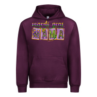Mauve Wine Mardi Gras Mama with Beads Urban Hoodie - HowdyJamesFarm