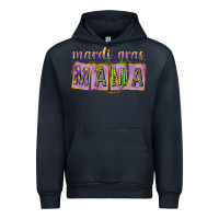 Navy Mardi Gras Mama with Beads Urban Hoodie - HowdyJamesFarm