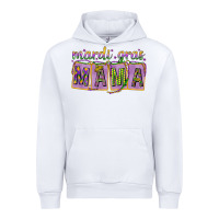 White Mardi Gras Mama with Beads Urban Hoodie - HowdyJamesFarm