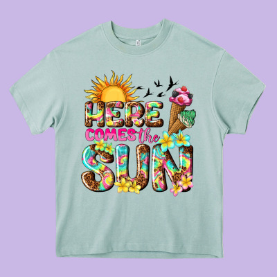 Here Comes The Sun Heavy Core Tee Designed By Texasbilliewilder