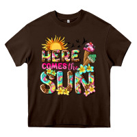 Chocolate Brown here comes the sun Heavy Core Tee - texasbilliewilder