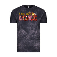 Cloud Black all you need is love Vintage Tee - AdoDesignShop