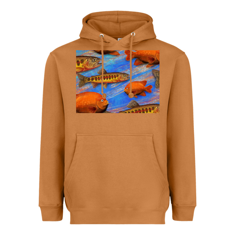 California Golden Trout Garibaldi Fish Background Heavyweight Hoodie by Bettercallsaul | Teevron