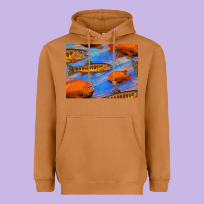 California Golden Trout Garibaldi Fish Background Heavyweight Hoodie Designed By Bettercallsaul