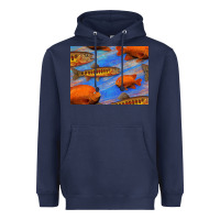 Navy California Golden Trout Garibaldi Fish Background Heavyweight Hoodie - Bettercallsaul