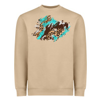 Mushroom cowhide leopard turquoise patch Heavyweight Sweatshirt - AdoDesignShop