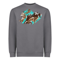 Storm cowhide leopard turquoise patch Heavyweight Sweatshirt - AdoDesignShop