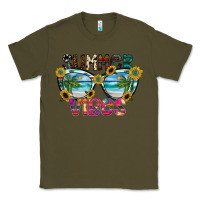 Army Green Summer Vibes Classic Tee - CowhideDigitalArt