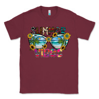 Burgundy Summer Vibes Classic Tee - CowhideDigitalArt