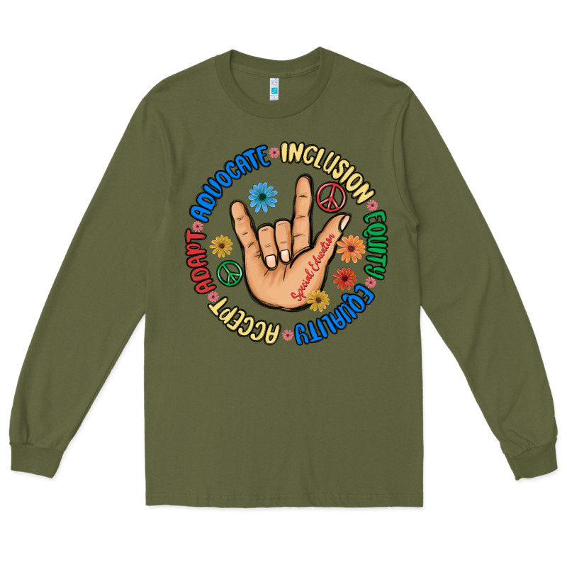 Advocate Inclusion Equity Equality Accept Adapt Long Sleeve Tee by MaliasSmallBusiness | Teevron