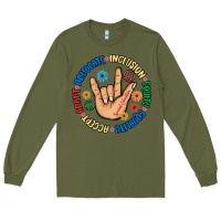 Army Green advocate inclusion equity equality accept adapt Long Sleeve Tee - MaliasSmallBusiness