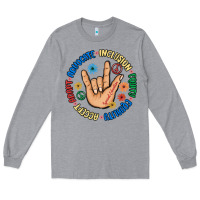 Heather Grey advocate inclusion equity equality accept adapt Long Sleeve Tee - MaliasSmallBusiness