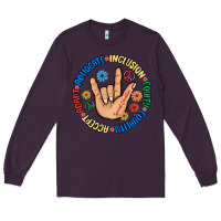 Plum advocate inclusion equity equality accept adapt Long Sleeve Tee - MaliasSmallBusiness