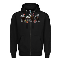 Black grey christmas afro gnomies Zipper Hoodie - MaliasSmallBusiness