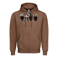 Chestnut grey christmas afro gnomies Zipper Hoodie - MaliasSmallBusiness