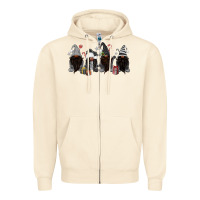 Sandshell grey christmas afro gnomies Zipper Hoodie - MaliasSmallBusiness
