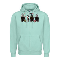 Seafoam grey christmas afro gnomies Zipper Hoodie - MaliasSmallBusiness